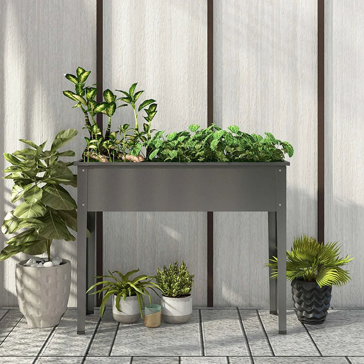 Wholesale Steel Flower Pot Vegetables Rectangular Planter Garden Raised Bed