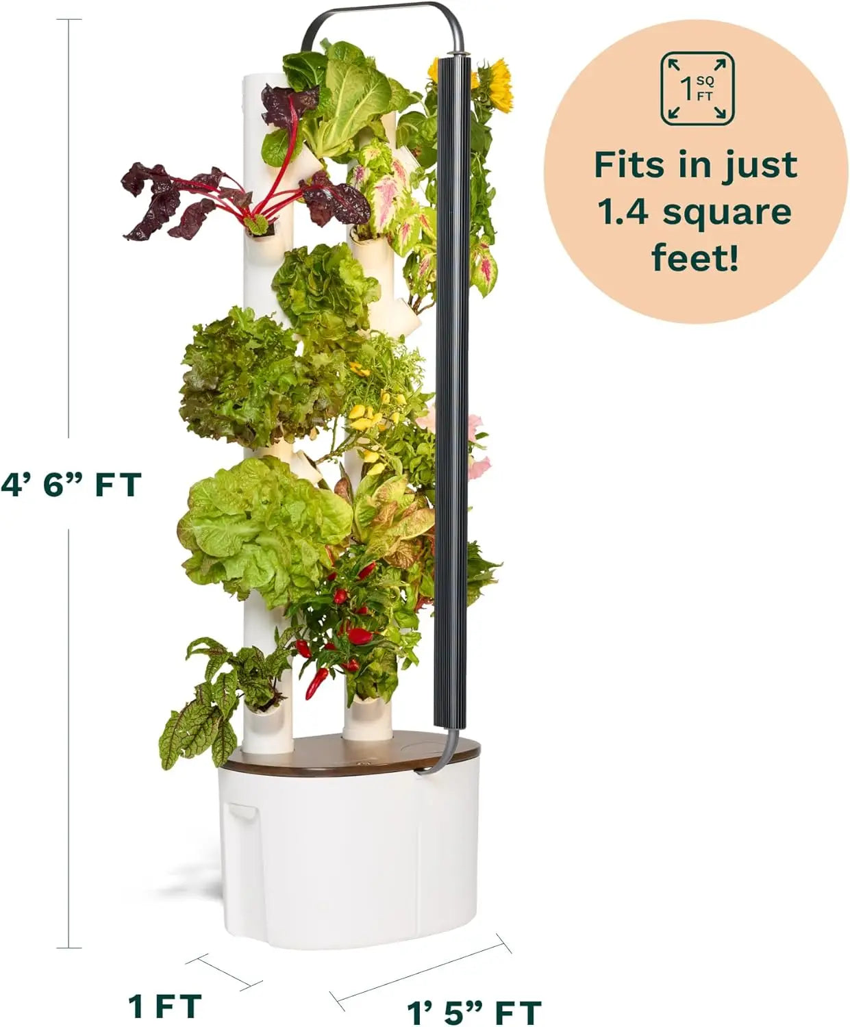 Gardyn 4.0 LED Grow Lights Indoor Smart Gardening System 30 Non-GMO Plants Hydroponics Vertical Garden Planter Eco-Friendly Home