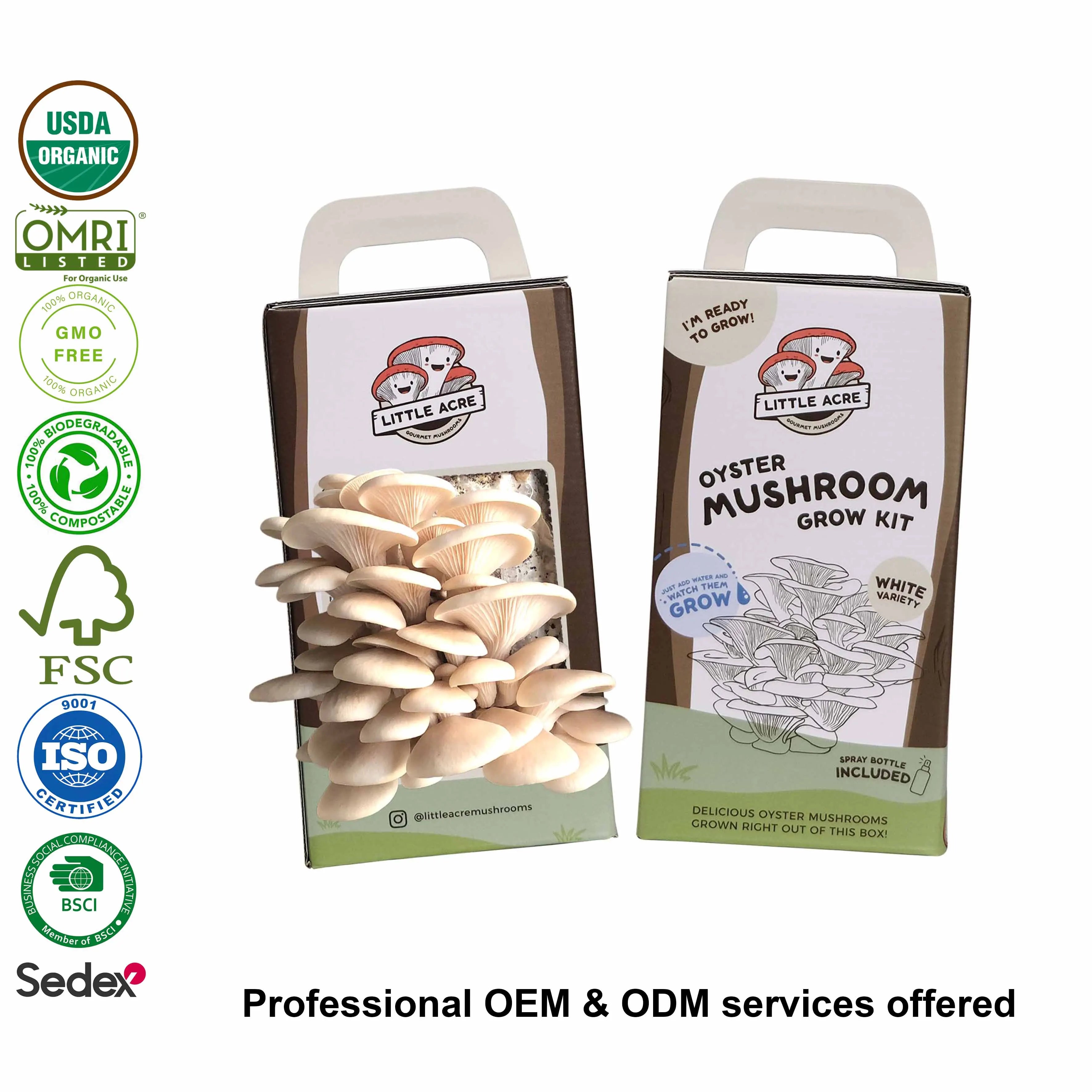 White Oyster Mushroom Grow Kit Fresh Plant Grower Kit Plant Growing Kit