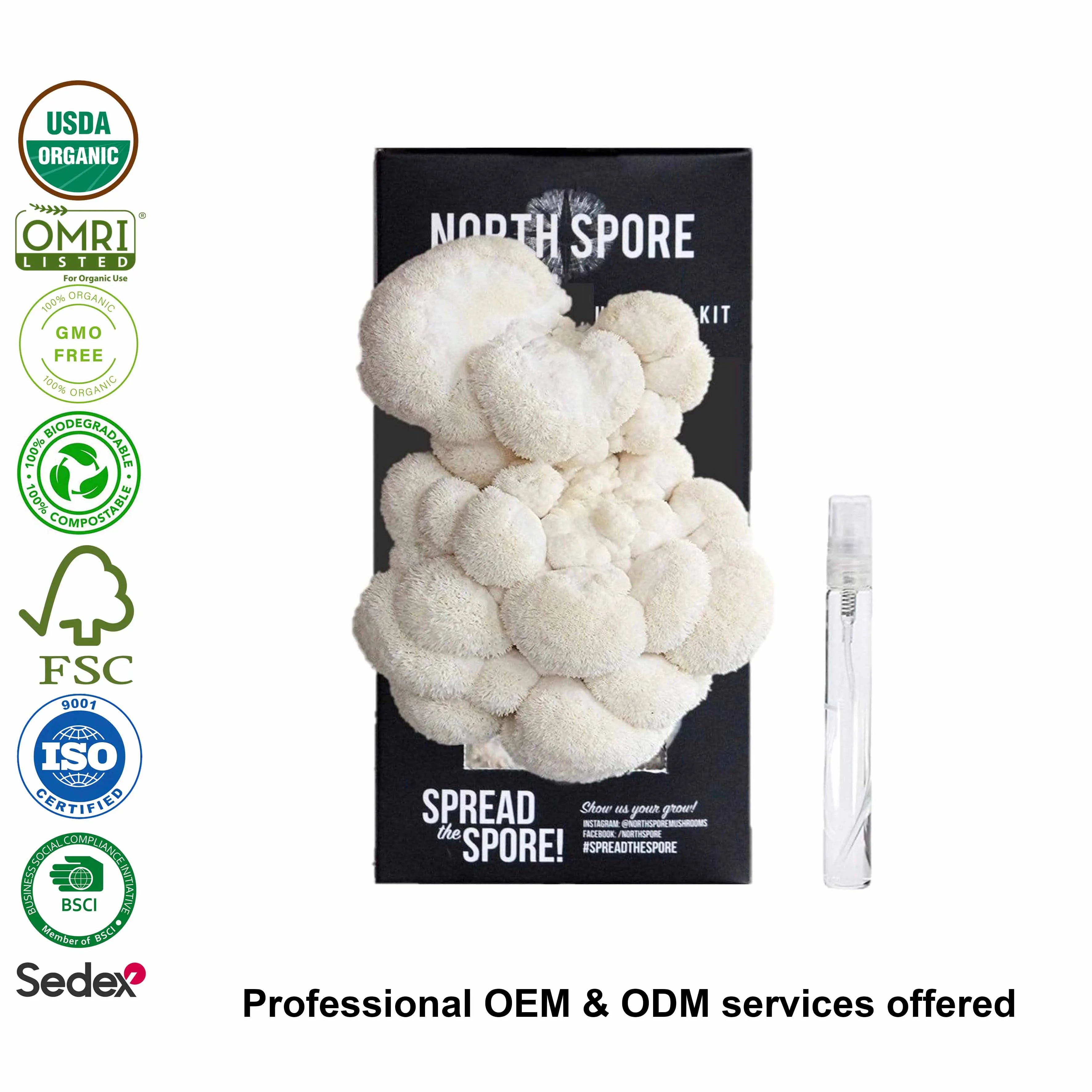 Indoor Lion's Mane Mushroom Grow Kit Home Plant Spore Mushroom Seeds Kit for Growing