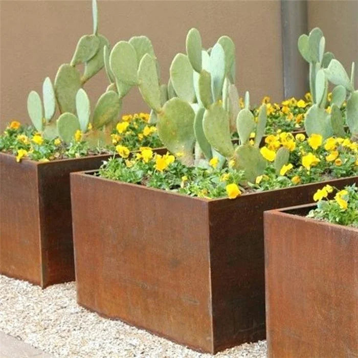 Outdoor Corten Steel Planter Box Big Planter Square Flower Pots