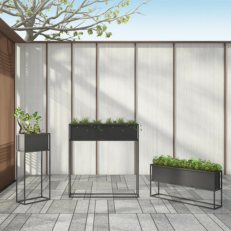 Wholesale Steel Flower Pot Vegetables Rectangular Planter Garden Raised Bed