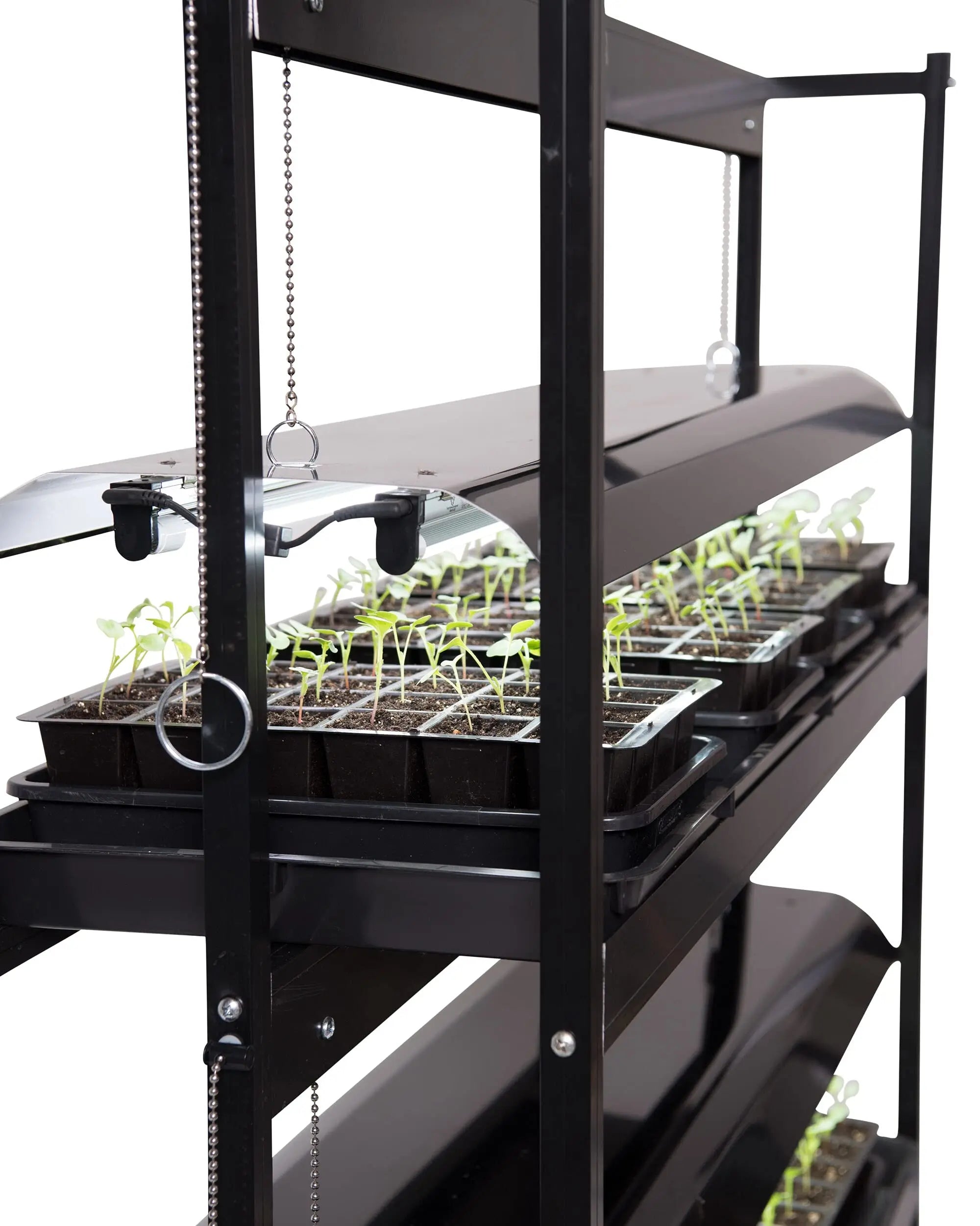 Color LED Grow Light Spectrum Plant Growth Indoor Greenhouse Gardening 3-Tier Plant Stand with Three Watertight Shelf Trays