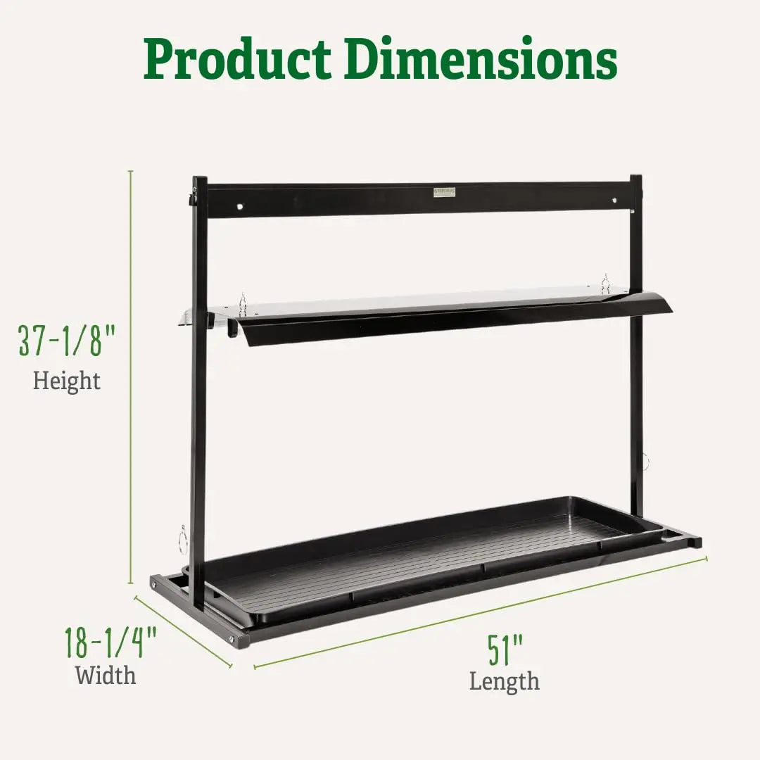 Indoor LED Tabletop Grow Light Plant Stand With Two LED 6500K Bulbs Included for Succulent Herb and Houseplant Growth