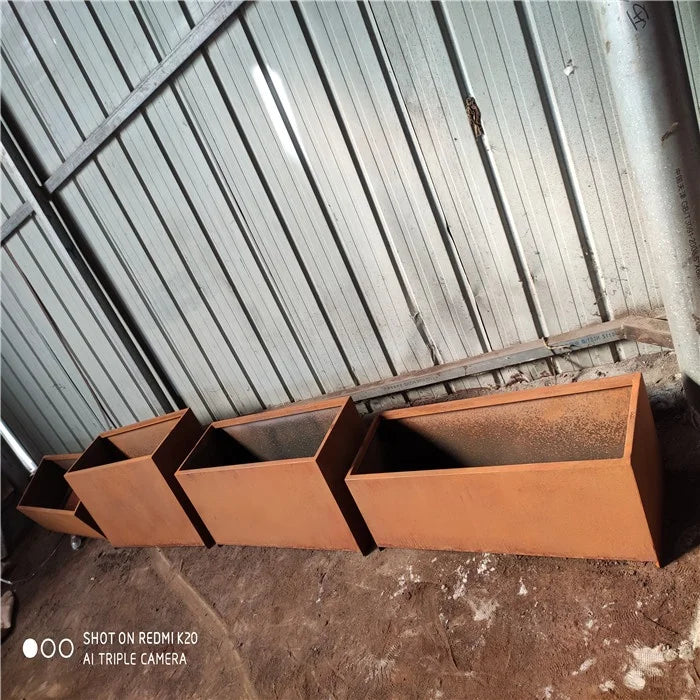 Outdoor Corten Steel Planter Box Big Planter Square Flower Pots